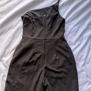 Crystal Sky Black One-Shoulder Jumpsuit